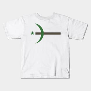 Combination of Crescent with Cross religious symbols in flat design icon Kids T-Shirt